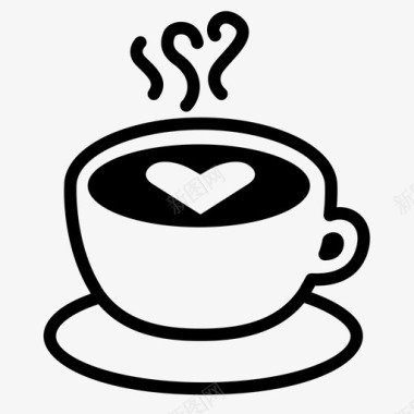 心拿铁饮料咖啡图标图标