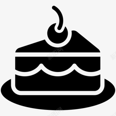 节日烟花蛋糕甜点切片图标图标