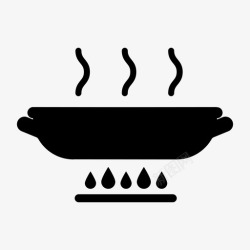 蒸汽锅烹饪蒸汽准备图标高清图片