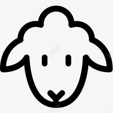 绵羊动物农场柔软白色图标图标