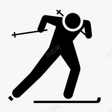 运动足球越野滑雪运动员田径图标图标