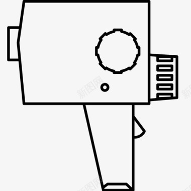 复古的剃须刀摄像机电影院电影图标图标