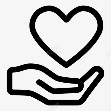 标志爱心爪印矢量图捐赠慈善奉献爱心图标图标