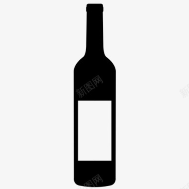 古老酒瓶葡萄酒酒类饮料图标图标
