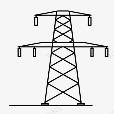 铁塔输电塔铁塔电力图标图标