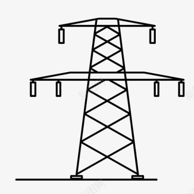 塔的剪纸输电塔铁塔电力图标图标