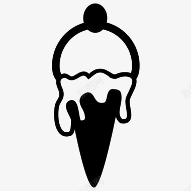 冷饮冰淇淋甜味勺状图标图标