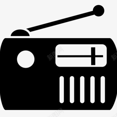 复古收音机带天线和调谐器技术音乐和声音2图标图标