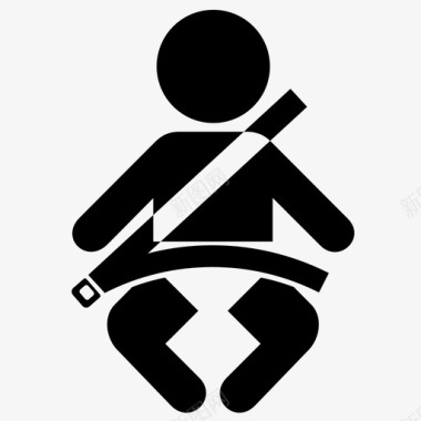 婴儿儿童安全座椅婴儿汽车椅子安全带图标图标