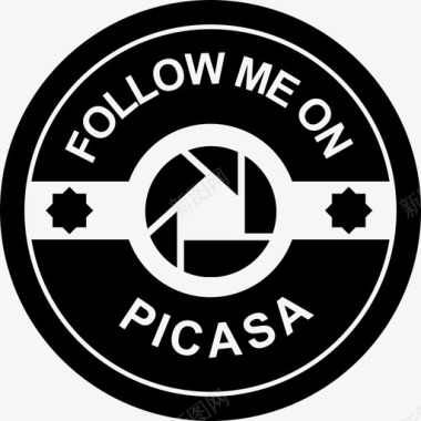 跟我来看看Picasa的社交徽章复古的社交徽章图标图标