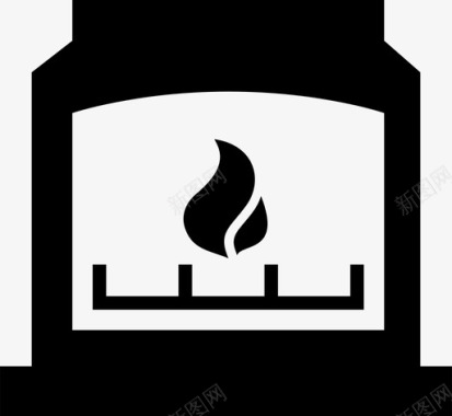 燃气壁炉冷壁炉热暖图标图标
