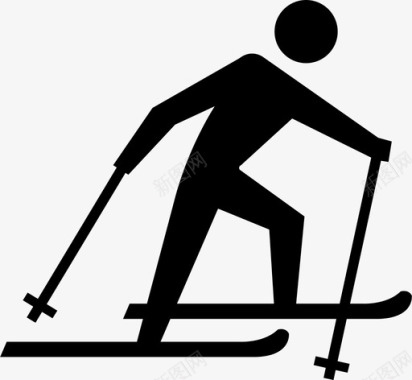 越野滑雪娱乐雪运动冬季图标图标