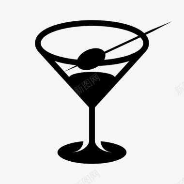 鸡尾酒酒酒吧马提尼马提尼杯图标图标