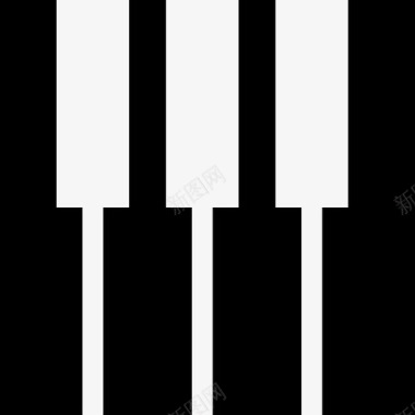 钢琴键盘按键轮廓音乐几个图标图标