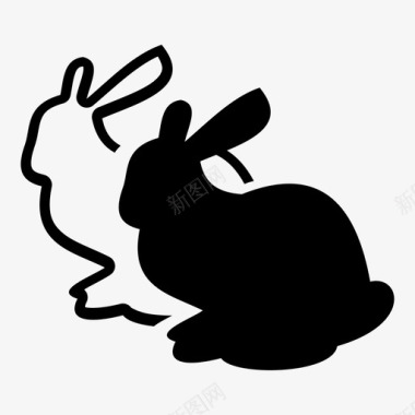 3d复制兔子宠物图标图标
