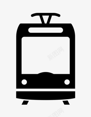 公共交通标识有轨电车公共交通电车图标图标