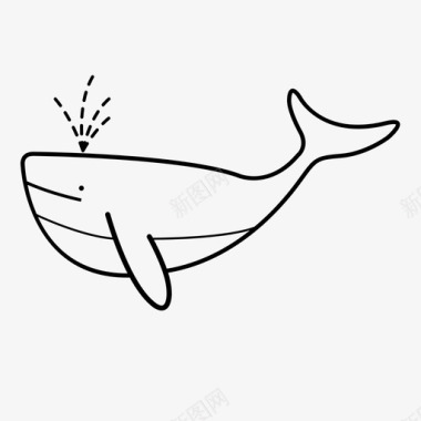 野生鲸鱼野生喷口图标图标