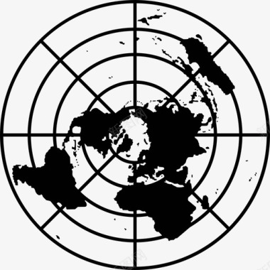 世界方位投影地球图标图标