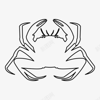 螃蟹动物厨师图标图标