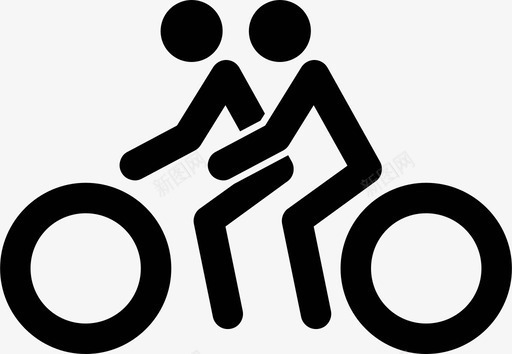 自行车双人自行车自行车运动健身人图标图标