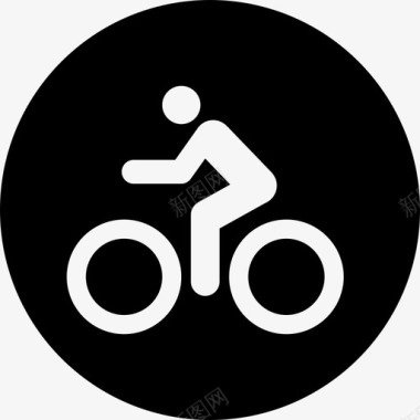 环城自行车道小径健身图标图标