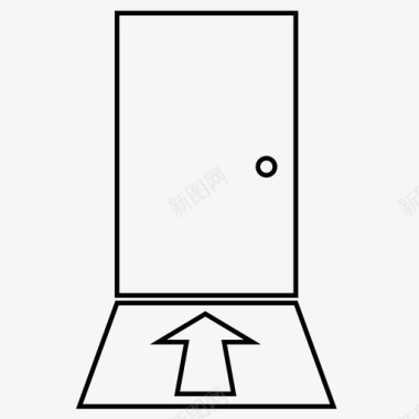 房间门打开在箭头门打开图标图标