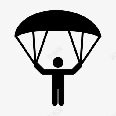 降落伞空中坠落图标图标