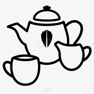 茶壶茶时间茶会图标图标