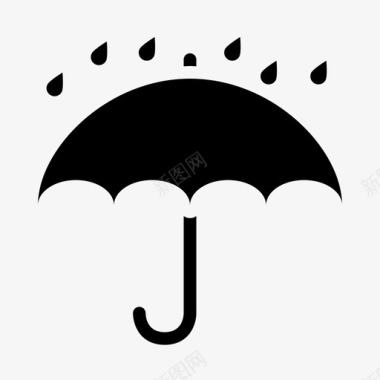 伞自然雨滴图标图标