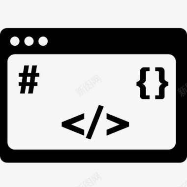 HTML代码代码编程源代码图标图标