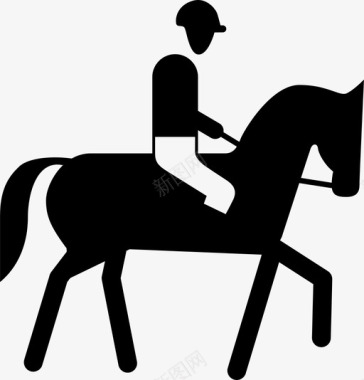 骑马动物骑师人比赛图标图标