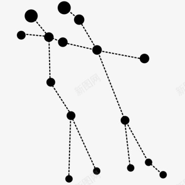 精致图案矢量双子座星座神话太空星星图标图标