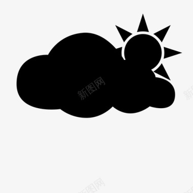 夏季太阳装饰太阳炎热部分多云图标图标