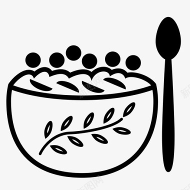 燕麦粥勺子零食图标图标