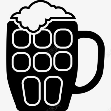 酒啤酒酒精啤酒杯啤酒品脱酒吧酒图标图标