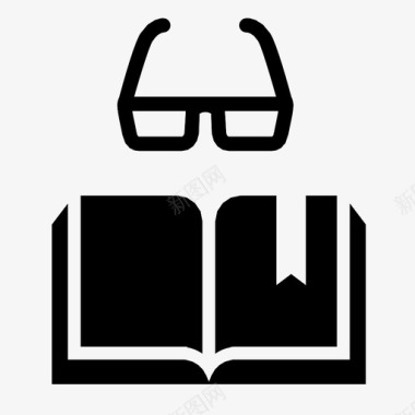 阅读书籍眼镜图书馆小说图标图标