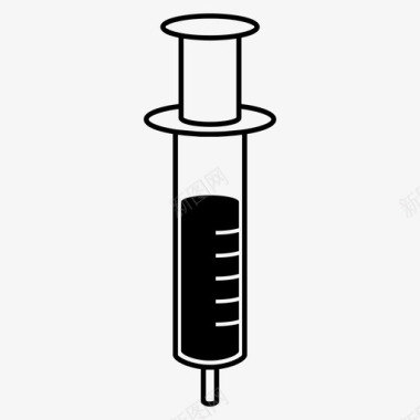 医疗废物标志注射器血液献血图标图标