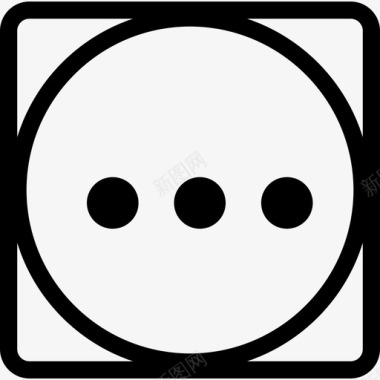 洗衣符号三个圆点内有一个正方形标牌洗衣指南图标图标