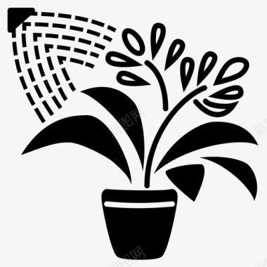 水草水壶盆栽图标图标