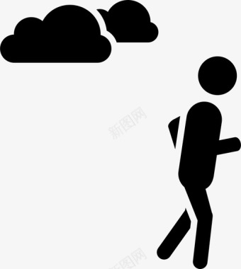 高清云彩跑步云彩锻炼图标图标