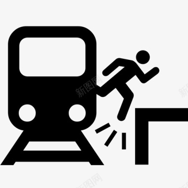 公交地铁标识当心空隙行车安全图标图标