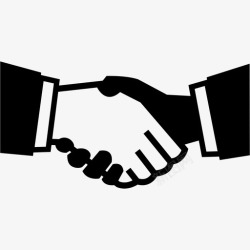 商人伙伴握手可靠合作伙伴关系图标高清图片