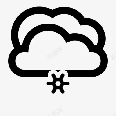 冬天雪云自然图标图标