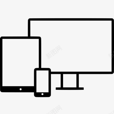 储水式响应式平板电脑智能手机图标图标