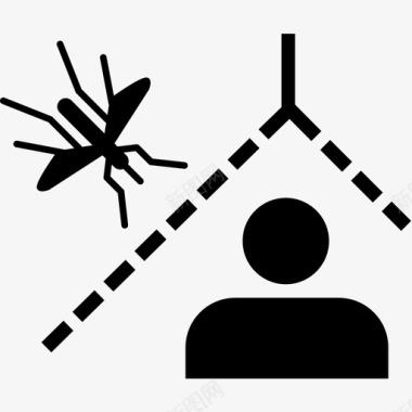 房间蚊帐蚊虫叮咬人图标图标