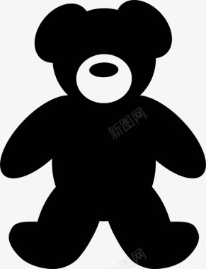 泰迪熊填充动物依偎孩子可爱的玩具图标图标