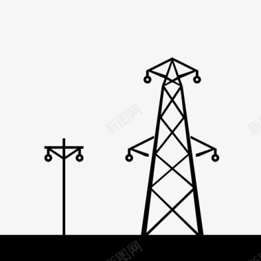 基础设施电力线电力基础设施图标图标