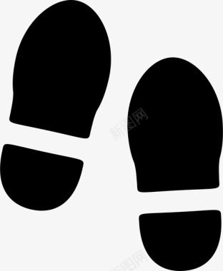 鞋子广告语足迹海滩脚脚印路径图标图标