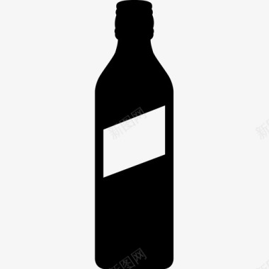 瓶子黑标签容器图标图标