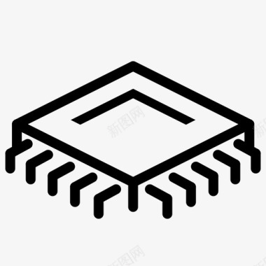 技术微芯片模块处理器图标图标